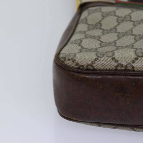 GUCCI GG Supreme Web Sherry Line Shoulder Bag PVC Beige Red Green Auth ep4578 - Picture 10 of 16